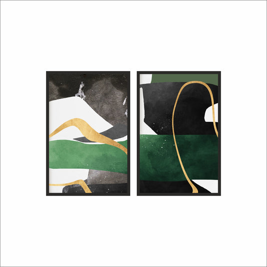 Emerald Flow – Luxury Green & Gold Abstract Wall Art 💚✨