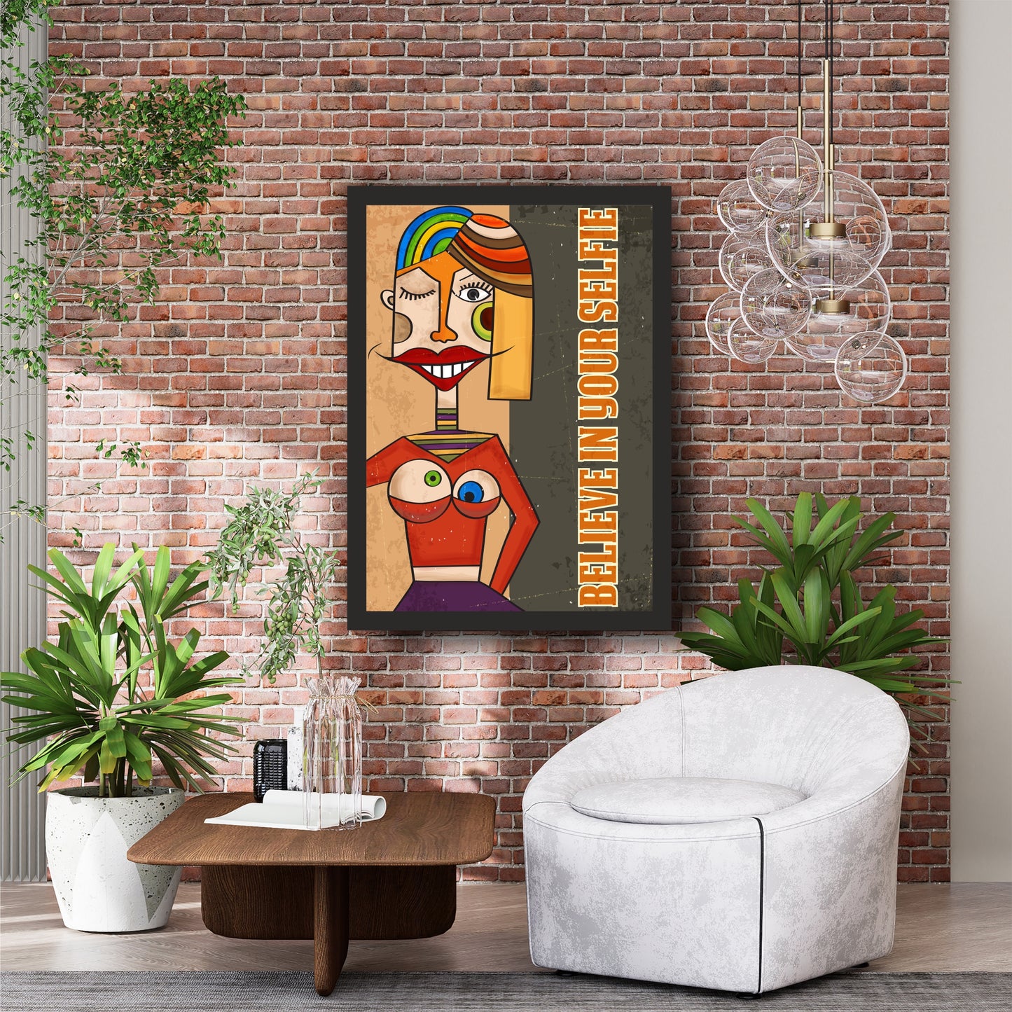 Colorful Abstract Face Wall Art | Modern Pop Art Portrait Poster