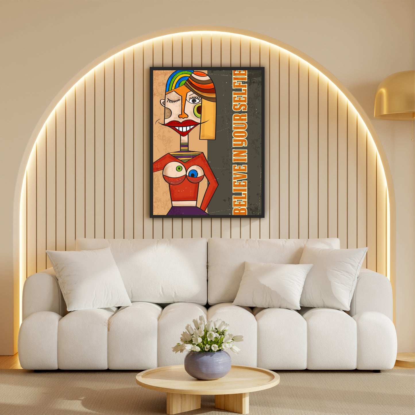 Colorful Abstract Face Wall Art | Modern Pop Art Portrait Poster