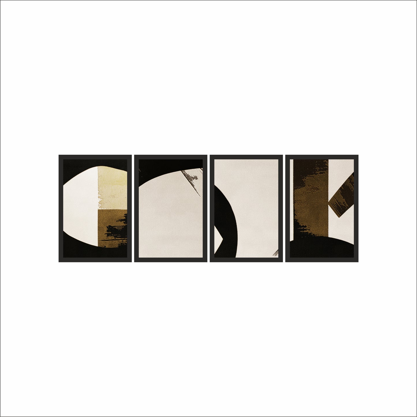 Ivory Arc – Minimal Black & Gold Abstract Wall Art 🤍🖤✨