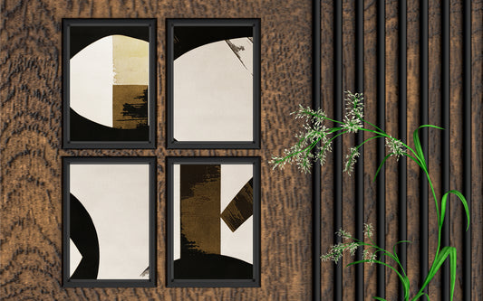Ivory Arc – Minimal Black & Gold Abstract Wall Art 🤍🖤✨