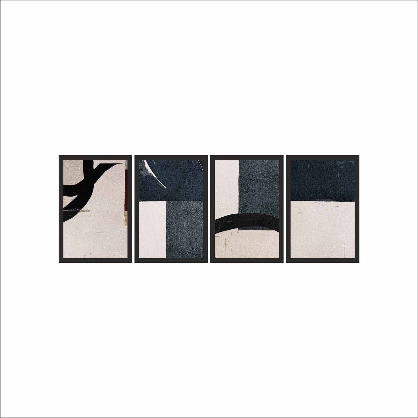 Stone Rhythm – Cool Neutral Abstract Wall Art 🤍🖤✨