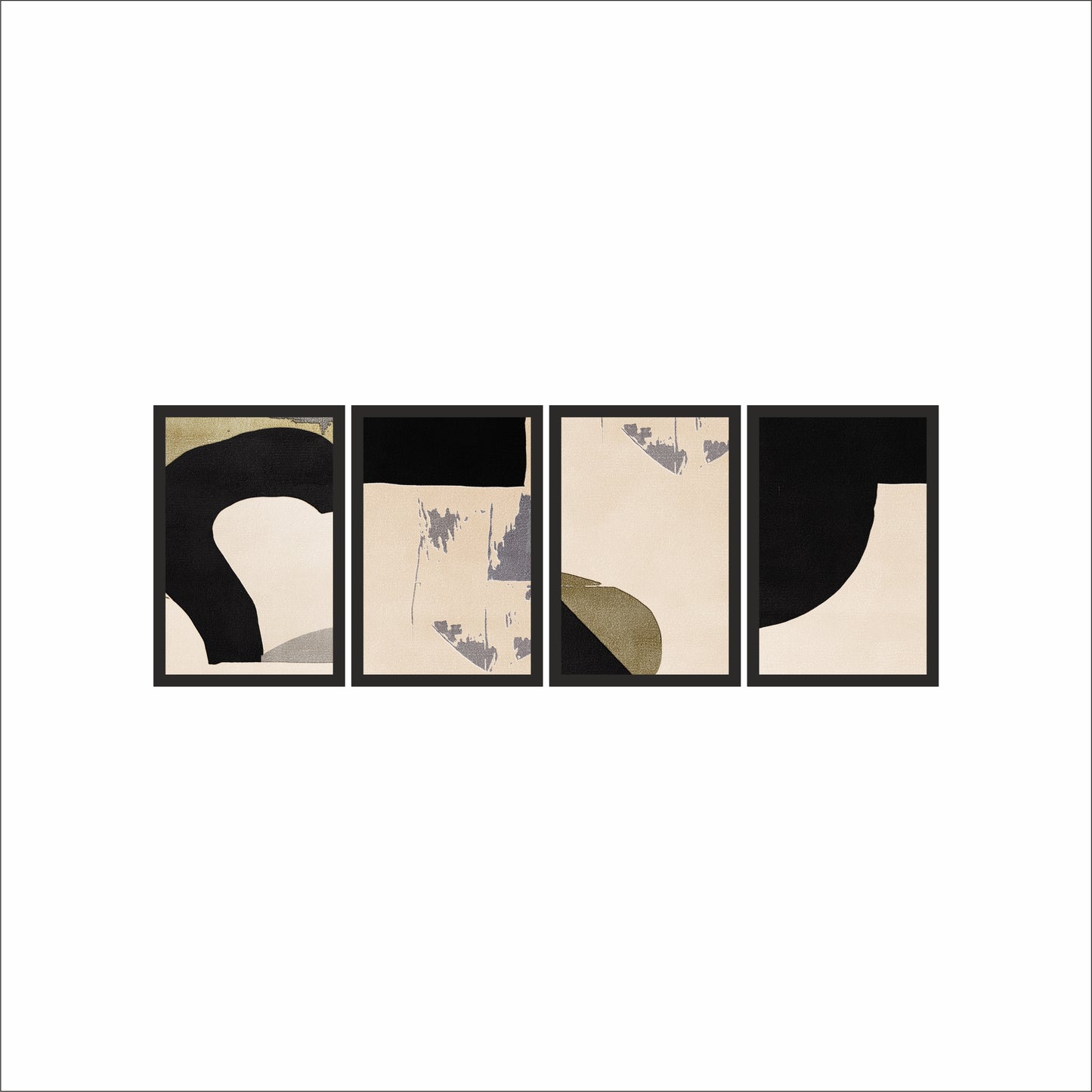 Soft Current – Neutral Modern Abstract Wall Art 🤍🖤✨