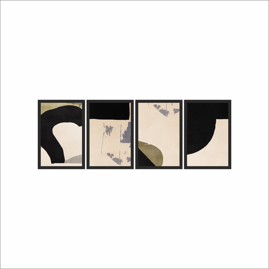 Soft Current – Neutral Modern Abstract Wall Art 🤍🖤✨
