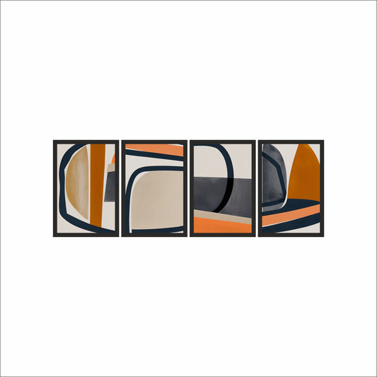 Urban Flow – Modern Geometric Abstract Wall Art 🧡🖤✨