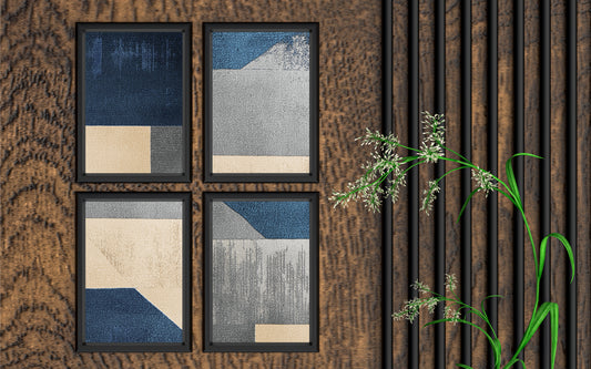 Harbor Calm – Blue & Neutral Modern Abstract Wall Art 💙✨