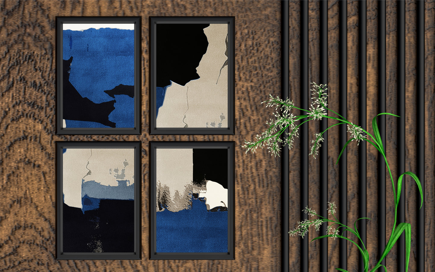 Deep Current – Blue & Neutral Abstract Wall Art 💙✨