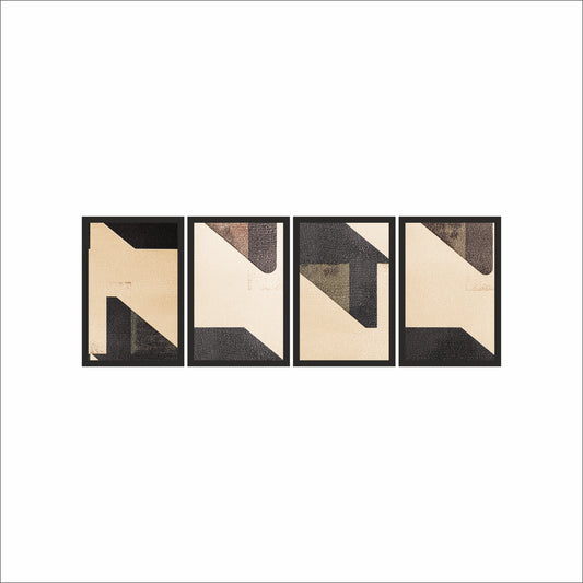 Silent Angles – Neutral Geometric Abstract Wall Art 🤍🖤✨