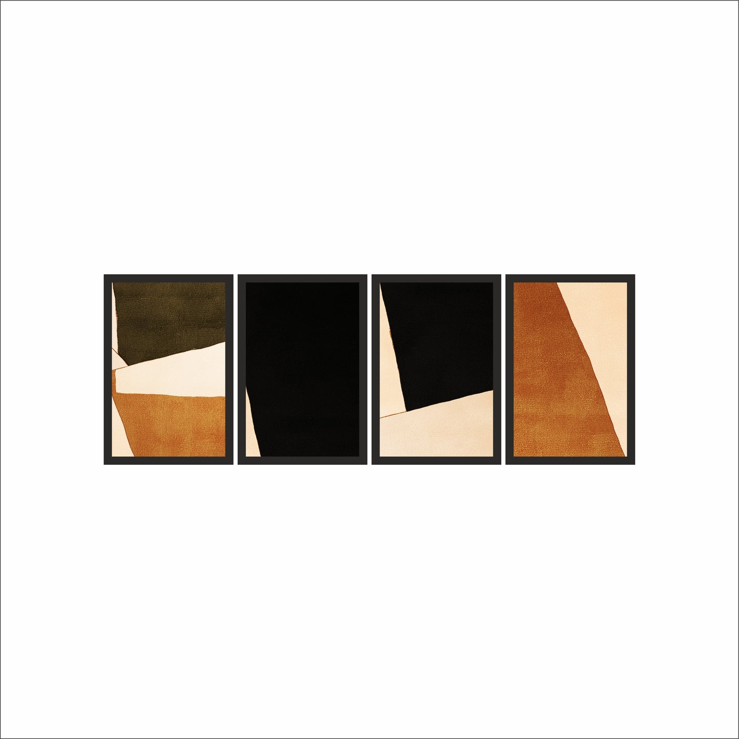 Earthline Contrast – Modern Abstract Wall Art Set 🤎🖤✨