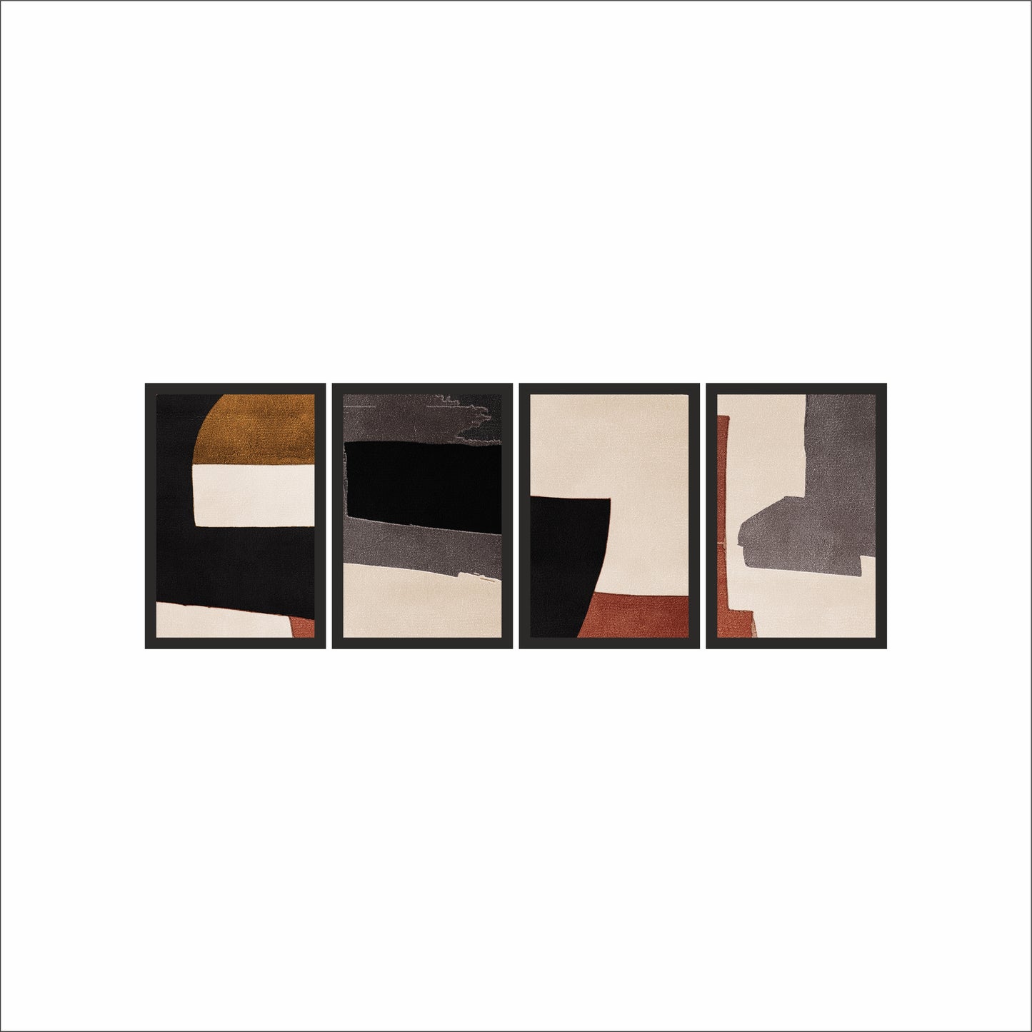 Muted Terra Flow – Minimal Abstract Wall Art 🤎🖤✨