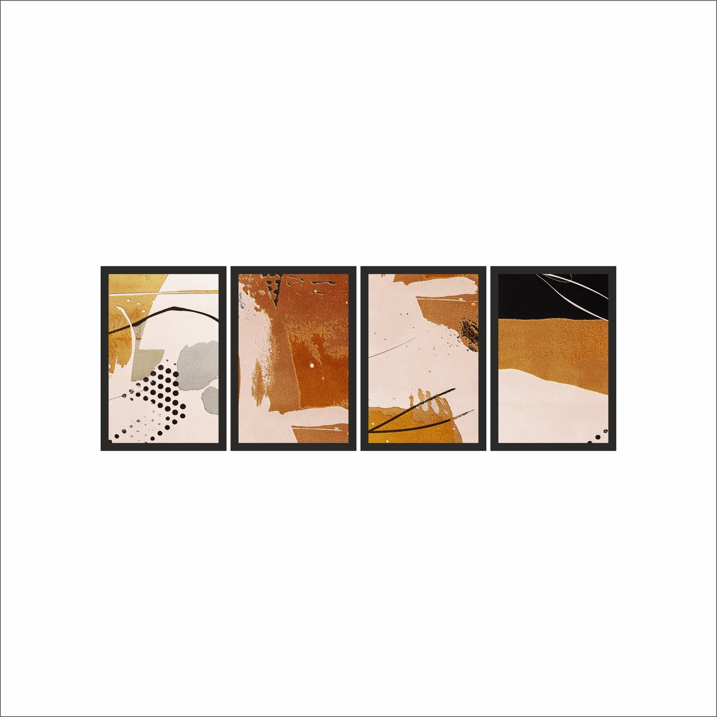 Golden Drift – Contemporary Abstract Wall Art ✨🤎🖤