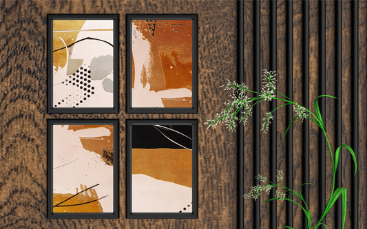 Golden Drift – Contemporary Abstract Wall Art ✨🤎🖤
