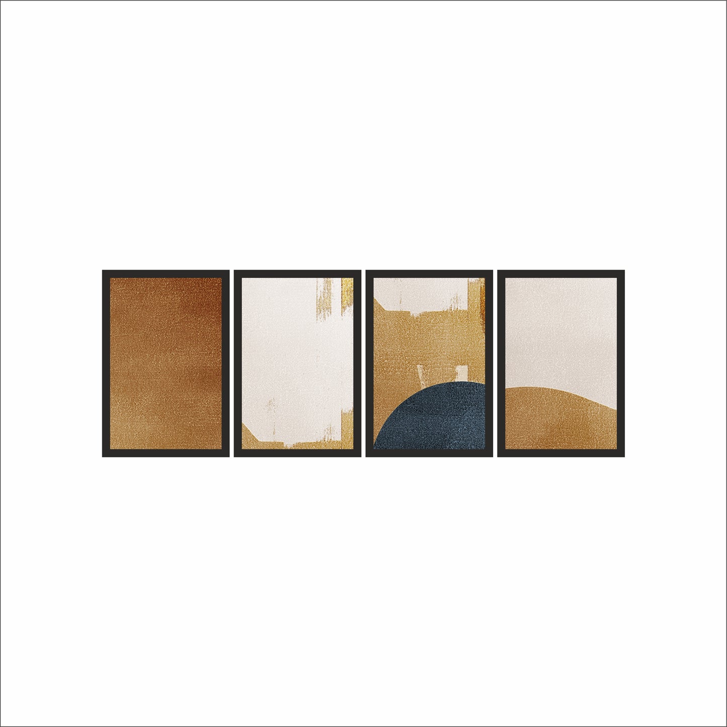 Golden Horizon Silence – Neutral Minimal Abstract Wall Art 🤍✨