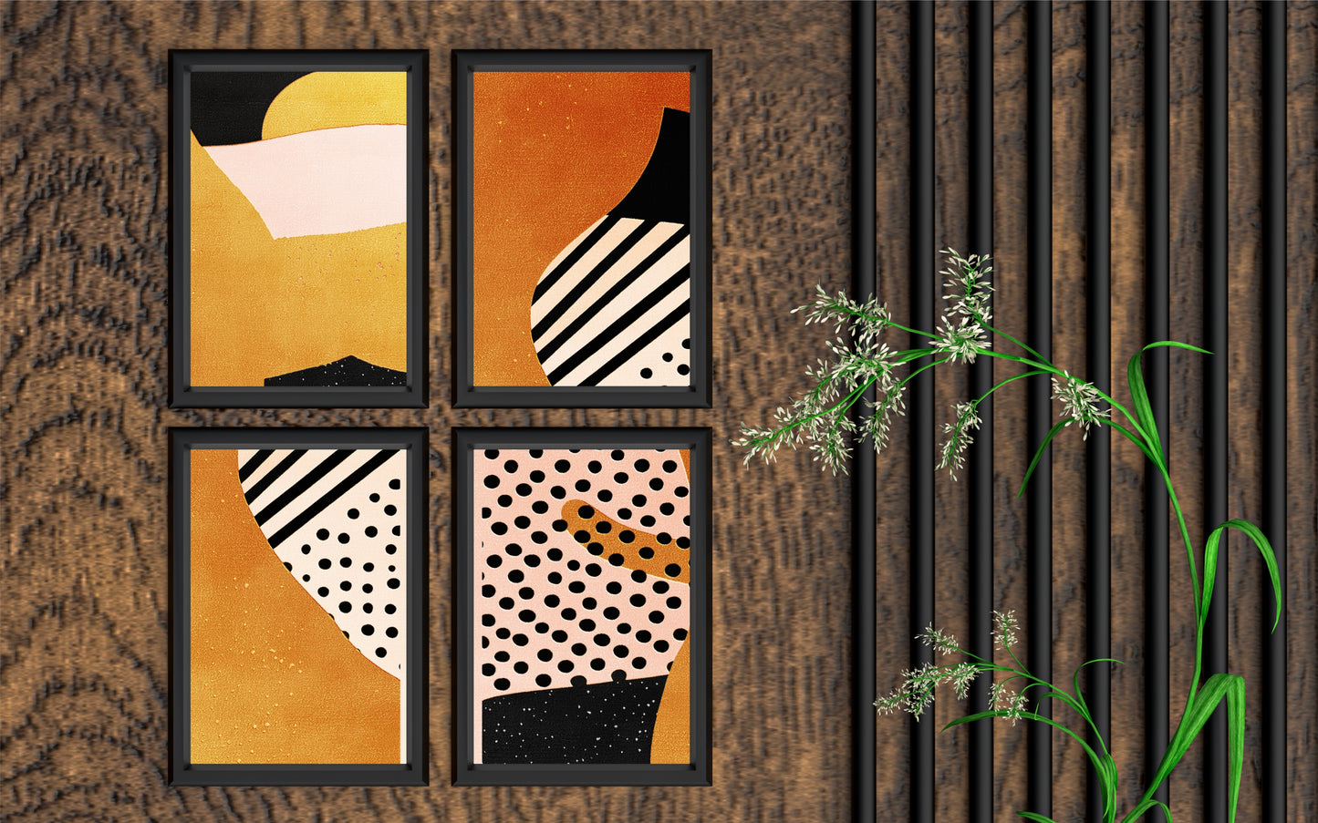 Golden Rhythm – Modern Abstract Wall Art 🤍✨