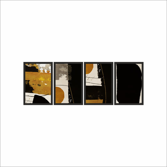 Gilded Contrast – Bold Modern Abstract Wall Art 🖤✨