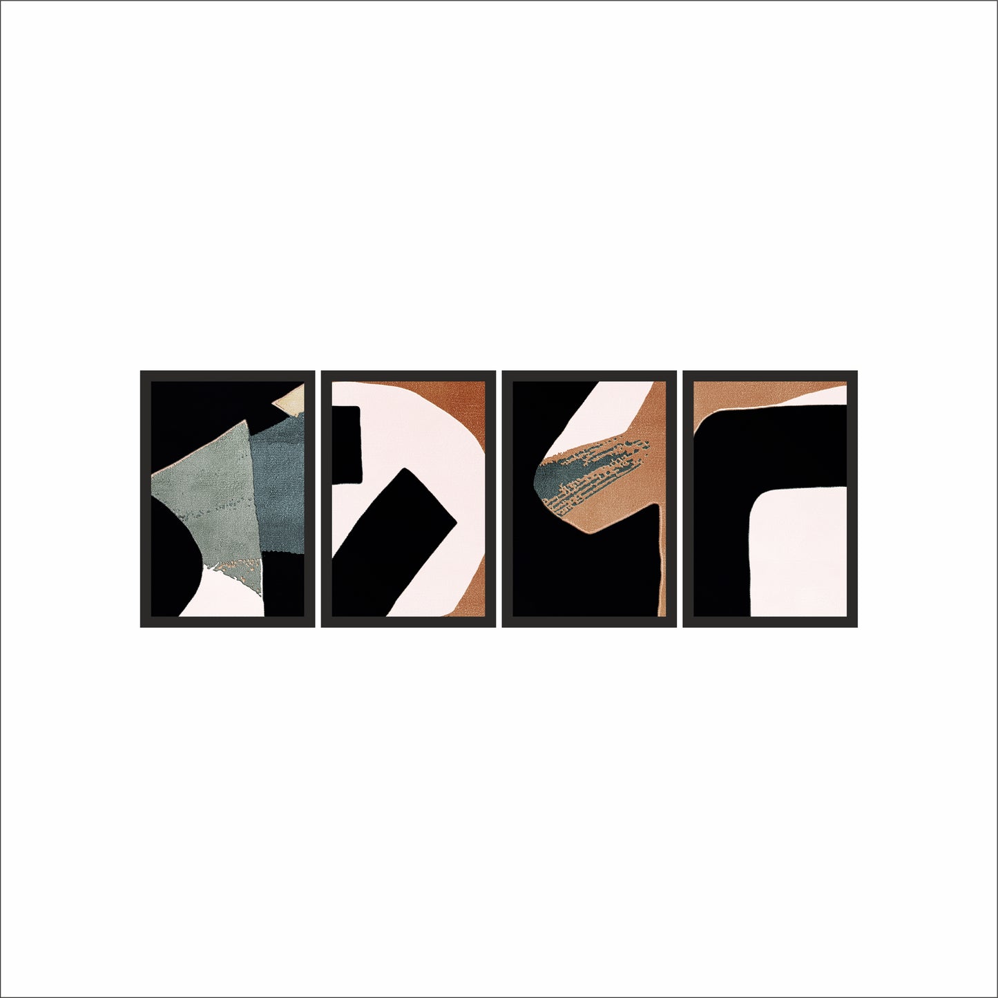 Obsidian Drift – Contemporary Abstract Wall Art 🖤🤍🤎