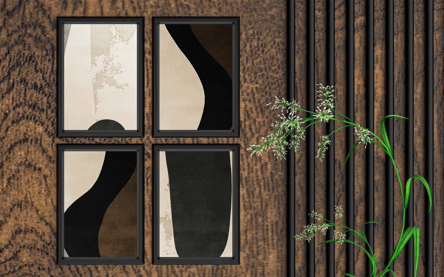 Silent Curve – Minimal Abstract Wall Art Set 🤍🖤
