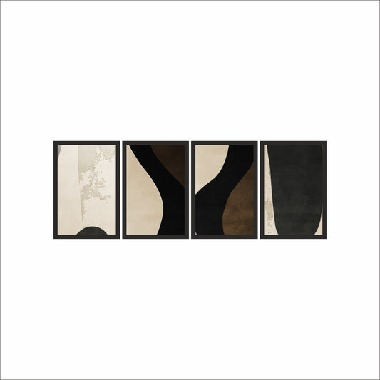 Silent Curve – Minimal Abstract Wall Art Set 🤍🖤