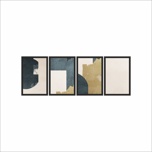 Muted Geometry – Minimal Abstract Wall Art 💙🤍