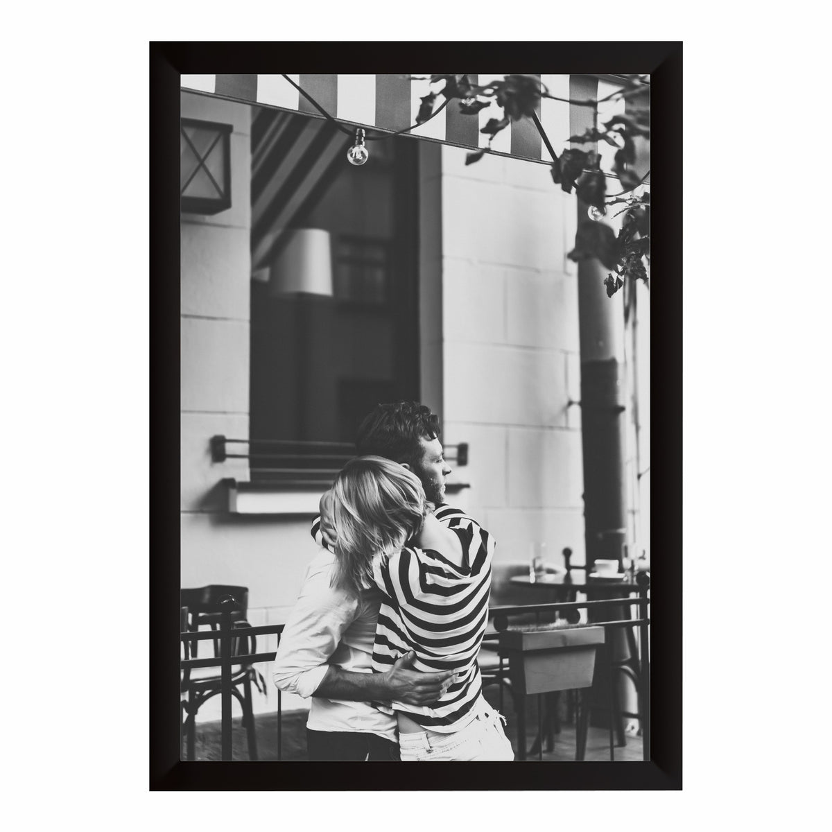 Couple Hug Wall Art | Black & White Romantic Canvas Print | Modern Love Photography Wall Decor | Minimalist Relationship Artwork