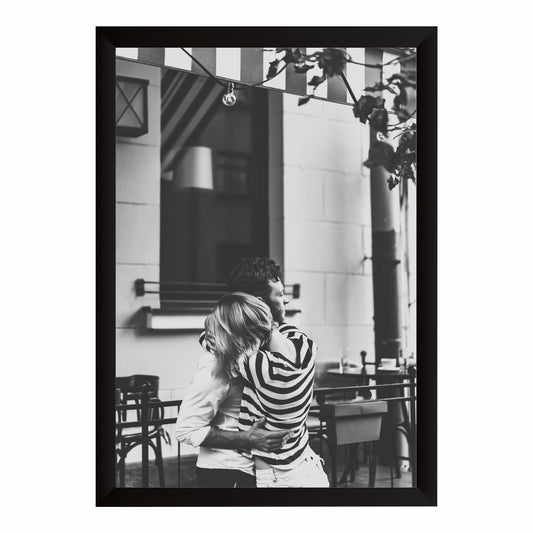 Couple Hug Wall Art | Black & White Romantic Canvas Print | Modern Love Photography Wall Decor | Minimalist Relationship Artwork
