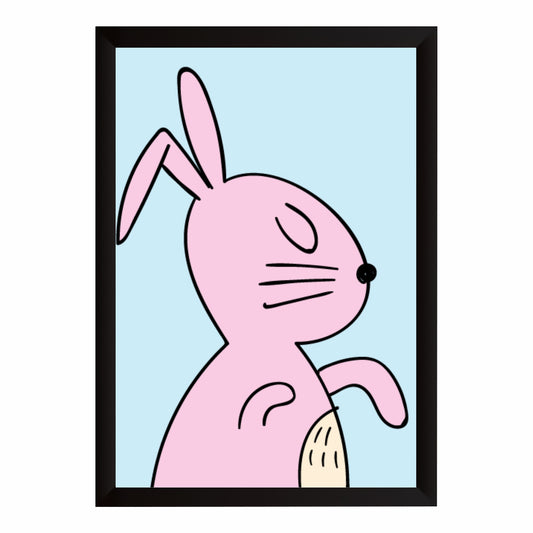 Cute Pink Bunny Wall Art | Minimalist Nursery Animal Print