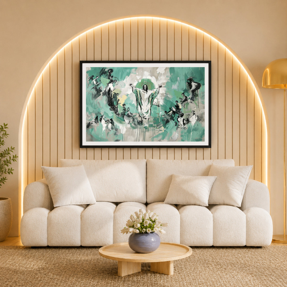 Abstract Ascension of Jesus Wall Art | Modern Christian Canvas Print | Contemporary Resurrection Artwork | Faith-Inspired Religious Home Decor