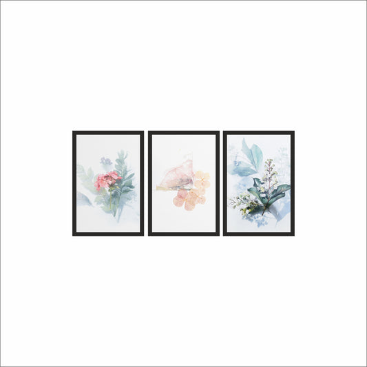 Blossom Mist Wall Frame Set – Soft Watercolor Floral Art for Serene Spaces 🌸