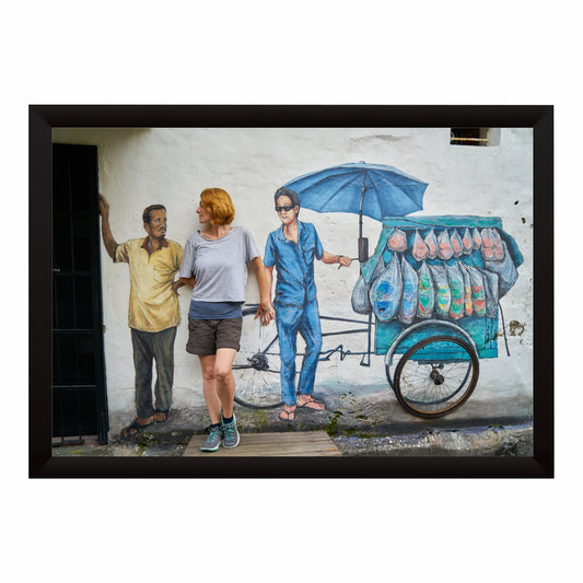Street Market Graffiti Wall Art | Urban Mural Canvas Print | Contemporary Street Art Wall Decor | Colorful City Culture Artwork
