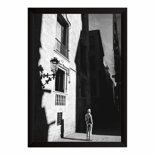 Vintage European Alley Black & White Wall Art | Cinematic Street Photography