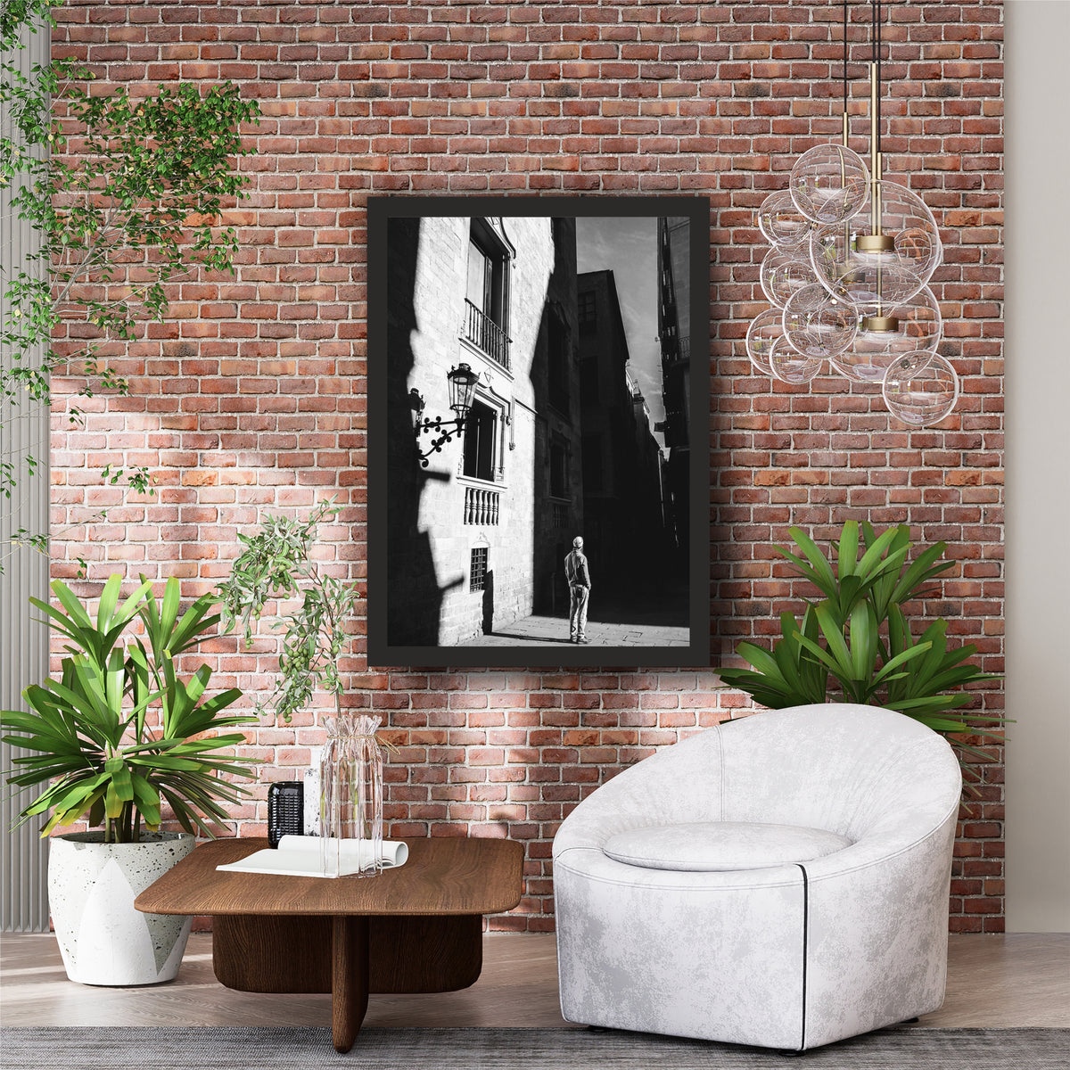 Vintage European Alley Black & White Wall Art | Cinematic Street Photography