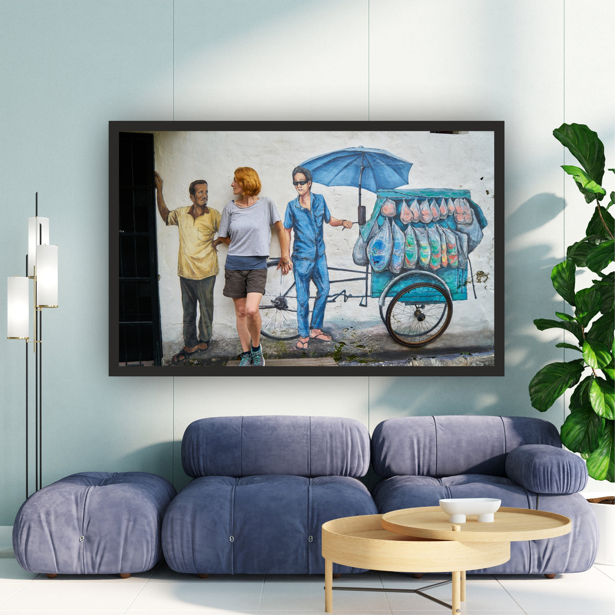Street Market Graffiti Wall Art | Urban Mural Canvas Print | Contemporary Street Art Wall Decor | Colorful City Culture Artwork