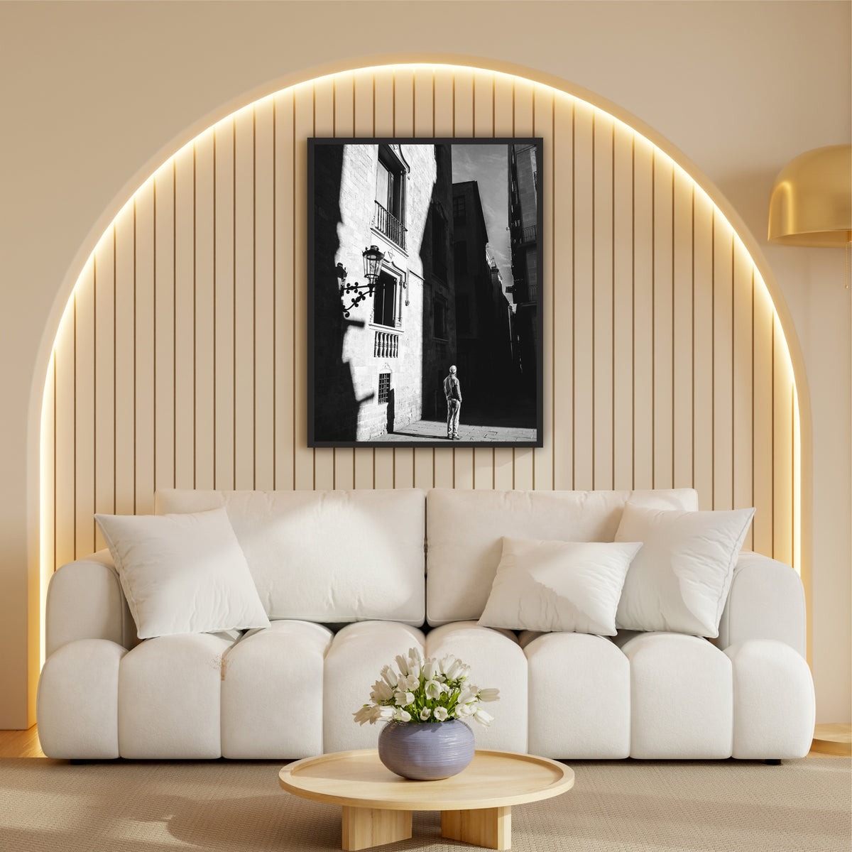 Vintage European Alley Black & White Wall Art | Cinematic Street Photography