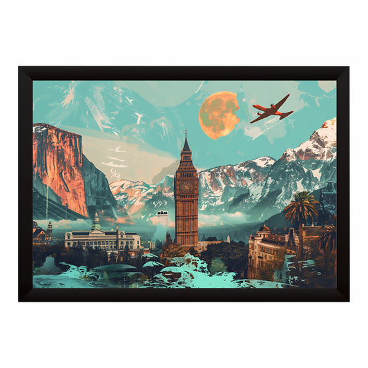 London Mountain Travel Wall Art | Big Ben & Scenic Adventure Poster
