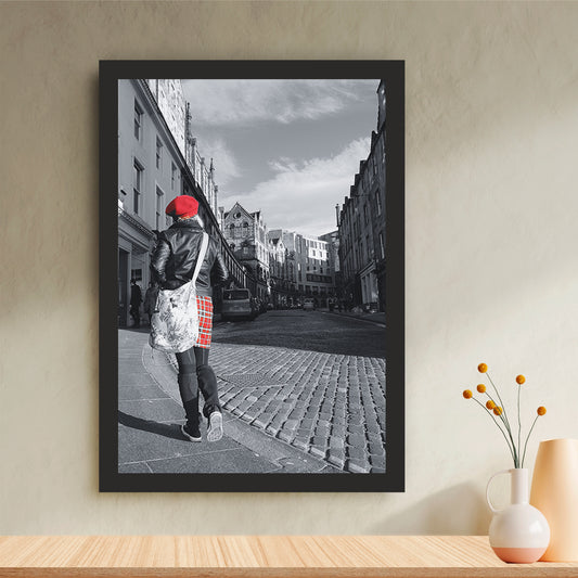 Vintage European Street Style Black & White Wall Art | Red Beret Photography
