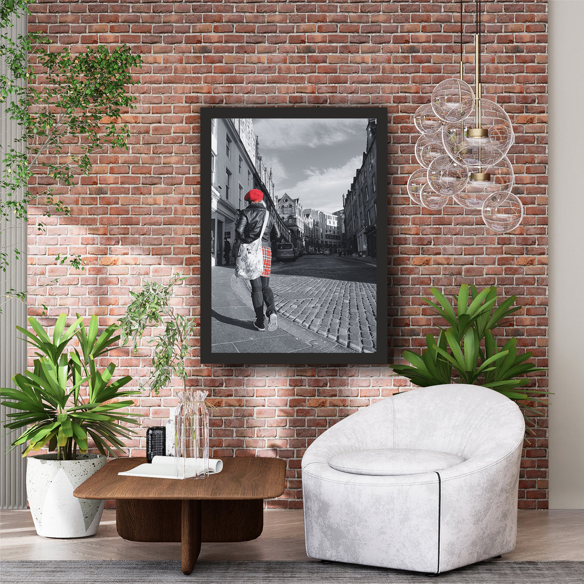 Vintage European Street Style Black & White Wall Art | Red Beret Photography