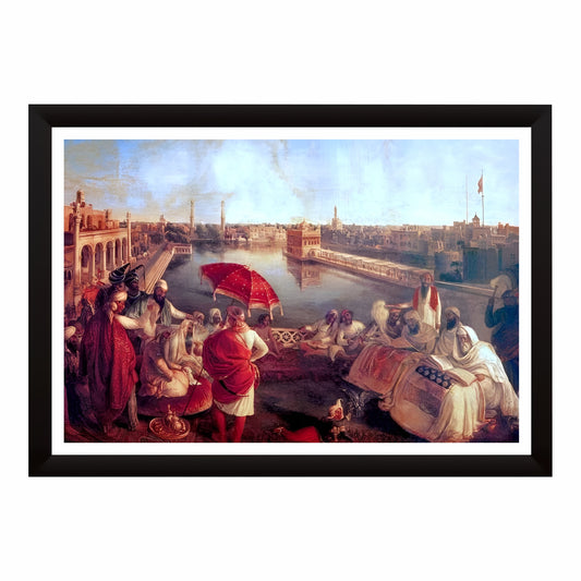 Maharaja Ranjit Singh Ji – Listening to the Divine Recitation of Sri Guru Granth Sahib at Sri Harmandir Sahib