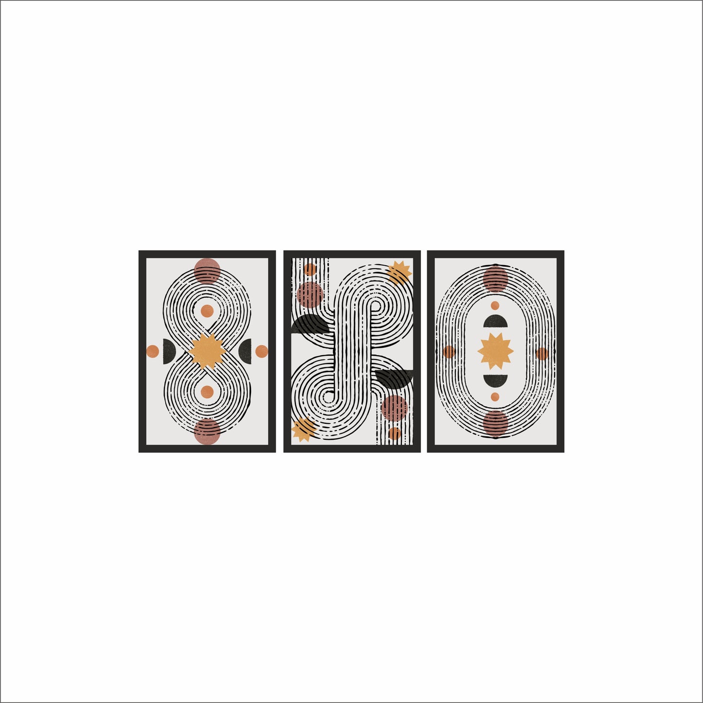 Abstract Geometry Wall Frame Set – Modern Art for Contemporary Spaces 🌀