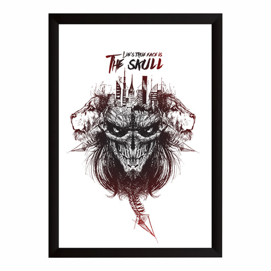 Skull Lion Wall Art | Life's True Face Is The Skull Gothic Urban Street Art