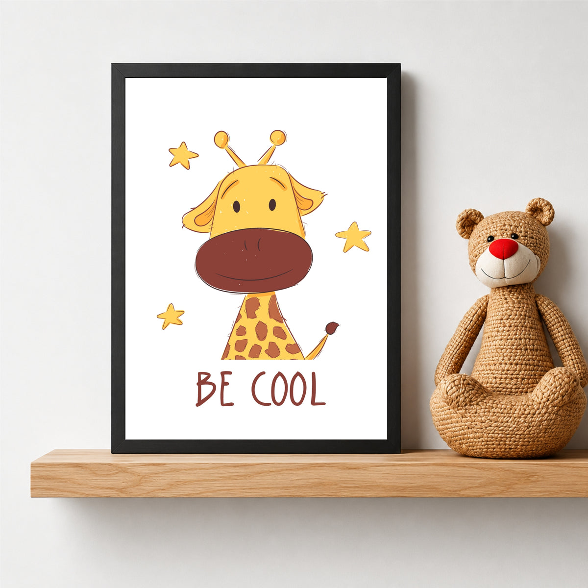 Be Cool Giraffe Wall Art | Cute Safari Nursery Animal Print