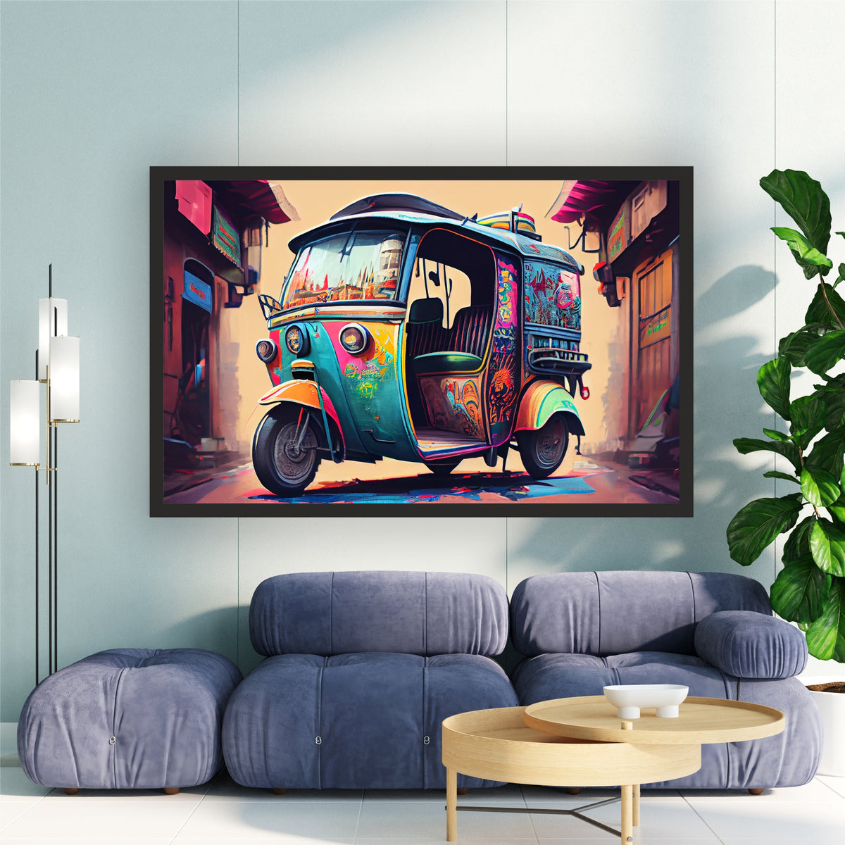 Colorful Indian Auto Rickshaw Wall Art | Vibrant Street Travel Poster