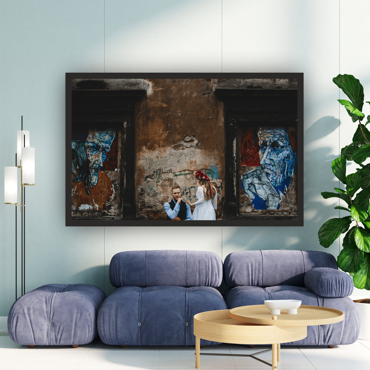 Romantic Couple Wall Art | Urban Love Photography Canvas Print | Vintage Street Romance Wall Decor | Fine Art Couple Portrait | Modern Wall Artwork