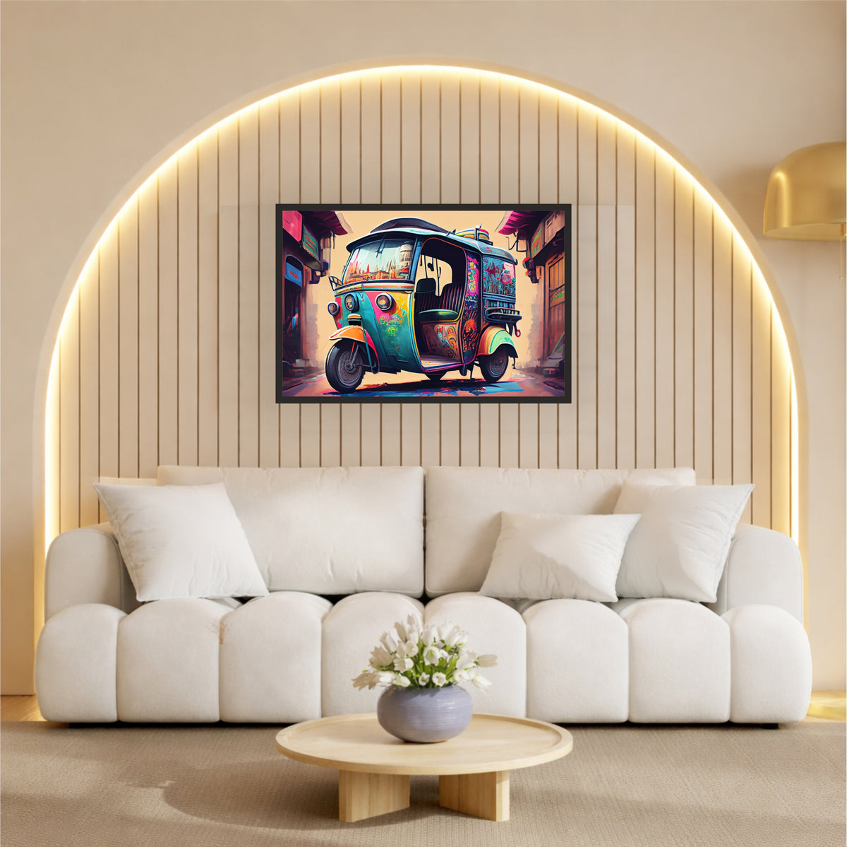 Colorful Indian Auto Rickshaw Wall Art | Vibrant Street Travel Poster
