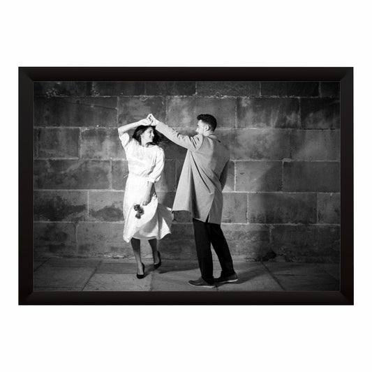 Romantic Couple Dancing Wall Art | Black & White Love Photography Canvas Print | Elegant Couple Dance Wall Decor | Minimalist Romance Artwork