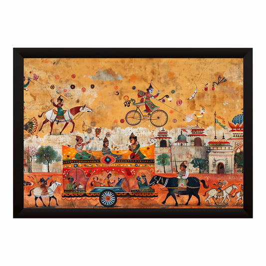 Rajasthani Indian Folk Art Wall Art | Traditional Heritage & Culture Poster