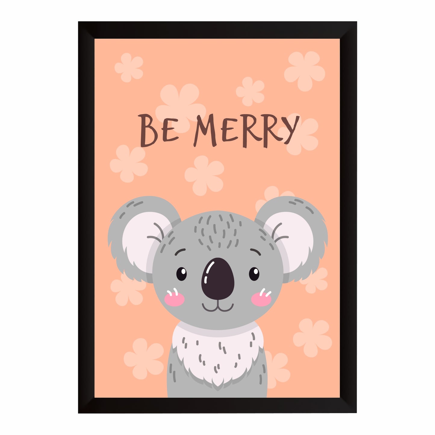 Be Merry Koala Nursery Wall Art | Cute Animal Kids Room Poster