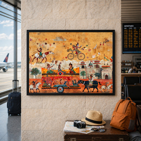 Rajasthani Indian Folk Art Wall Art | Traditional Heritage & Culture Poster