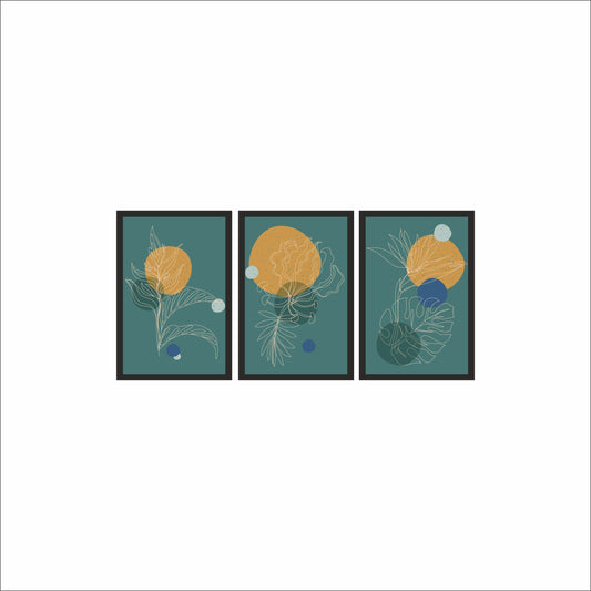 Abstract Botanical Wall Frame Set – Modern Art for Stylish Homes 🌿🟠
