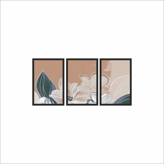 Terracotta Bloom Wall Frame Set – Modern Floral Elegance for Chic Interiors 🌺