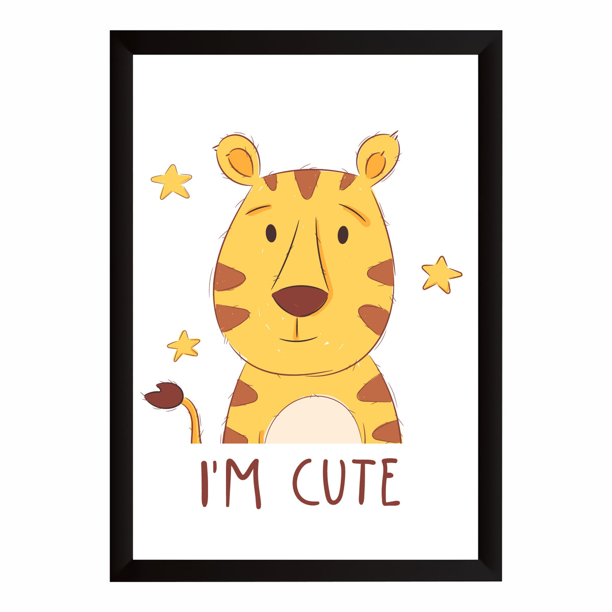 I'm Cute Tiger Wall Art | Cute Jungle Nursery Animal Print